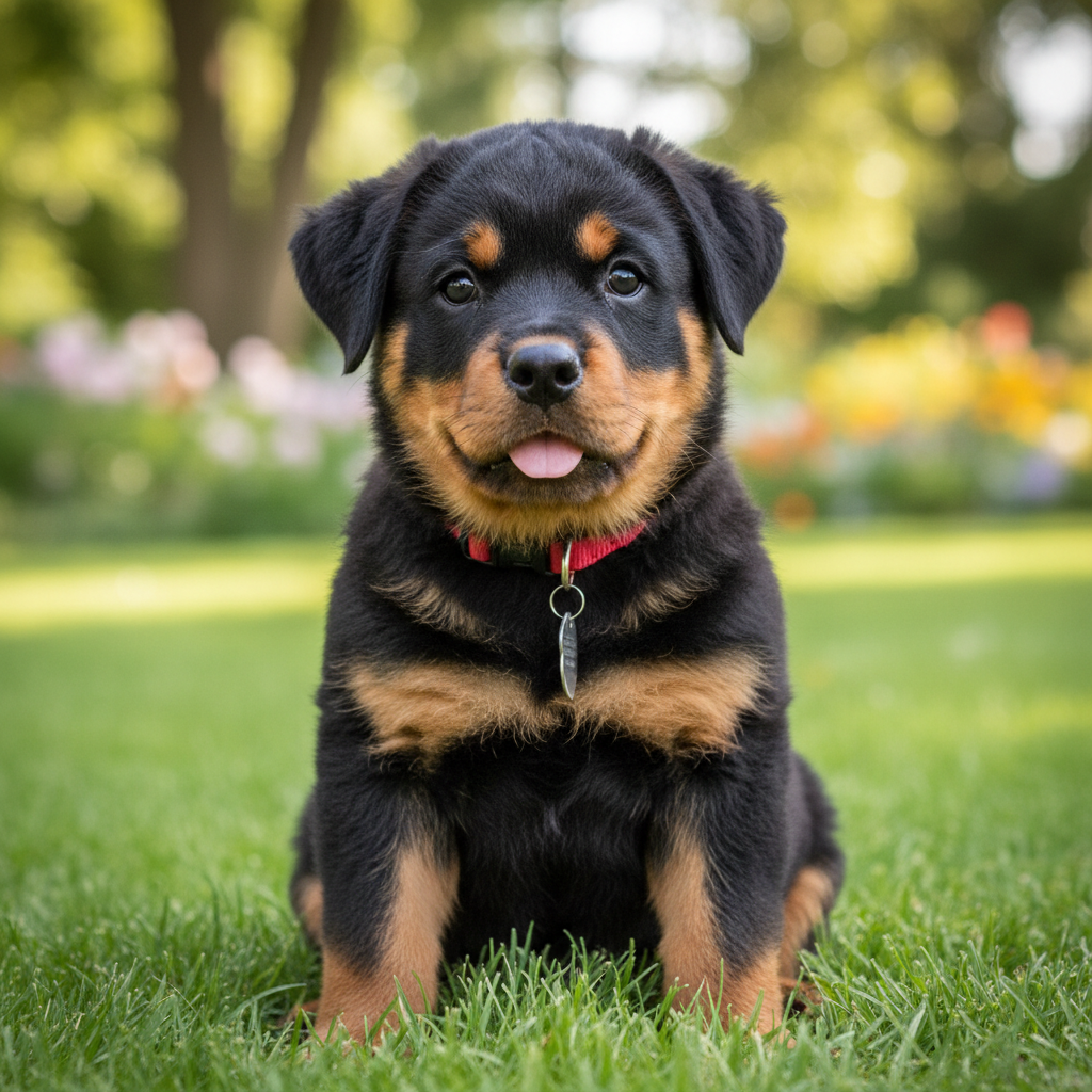 Foto de um Filhote de Rottweiler